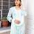 Pastel green georgette suit set
