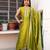 Silk blend green embroidery suit set