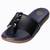 Black solid leather flats