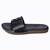 Black solid leather flats