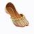 Gold pearl embroidered leather juttis