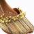 Gold pearl embroidered leather juttis