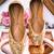 Beige embroidered leather juttis