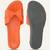 Orange solid leather flats