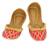 Red embroidered leather juttis