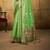 Pista tissue silk blend saree with unstitched tissue blouse piece