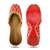 Red embroidered leather juttis