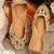Gold beads embroidered leather juttis
