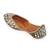 Green mirror embroidered leather juttis