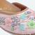 Peach floral embroidered leather juttis