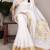 white Silk blend Saree with Intricate Zari Weaving