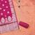 Women's peach colour organza jacquard fabric weaving dress material with dupatta
