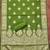Women's pista green colour organza jacquard fabric weaving dress material with dupatta
