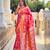 coral pink banarasi silk blend meenakari weaving saree