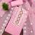 Pink chanderi cotton embroidery dress material for women with dupatta