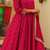 rani pink silk hand work embroidery party wear suit set 
