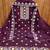Violet chanderi cotton embroidered dress material with dupatta