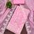 Baby pink georgette embroidered dress material for women with dupatta