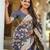grey banarasi silk blend meenakari weaving saree