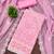 Baby pink embroidered georgette dress material with dupatta