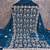 Teal blue georgette embroidery dress material with dupatta for women