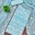 Sky blue georgette embroidered dress material for women with dupatta