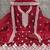 Women maroon chanderi cotton embroidered unstitched dress material with dupatta