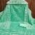 Women sea green chanderi silk embroidered unstitched dress material with dupatta