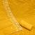 Women yellow chanderi silk embroidered unstitched dress material with dupatta