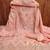 Women peach jalpari cotton embroidered unstitched dress material with dupatta