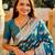 teal banarasi silk blend meenakari weaving saree