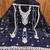 Women blue chanderi cotton sequin work unstitched dress material with dupatta
