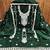Women green chanderi cotton sequin work unstitched dress material with dupatta
