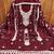 Women maroon chanderi cotton sequin work unstitched dress material with dupatta