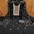Women black georgette embroidered unstitched dress material with dupatta