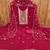 Women magenta georgette embroidered unstitched dress material with dupatta