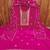 Women pink georgette embroidered unstitched dress material with dupatta