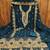 Women blue georgette embroidered unstitched dress material with dupatta
