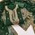 Women green georgette embroidered unstitched dress material with dupatta
