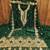 Women green georgette embroidered unstitched dress material with dupatta