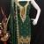 Women green georgette embroidered unstitched dress material with dupatta