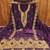 Women lavender georgette embroidered unstitched dress material with dupatta
