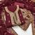 Women maroon georgette embroidered unstitched dress material with dupatta
