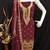 Women maroon georgette embroidered unstitched dress material with dupatta