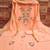 Women peach georgette embroidered unstitched dress material with dupatta