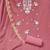 Women pink georgette embroidered unstitched dress material with dupatta