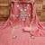 Women pink georgette embroidered unstitched dress material with dupatta