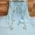 Women sky blue georgette embroidered unstitched dress material with dupatta