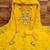 Women yellow georgette embroidered unstitched dress material with dupatta