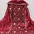 Women maroon twill net sequin work unstitched dress material with dupatta